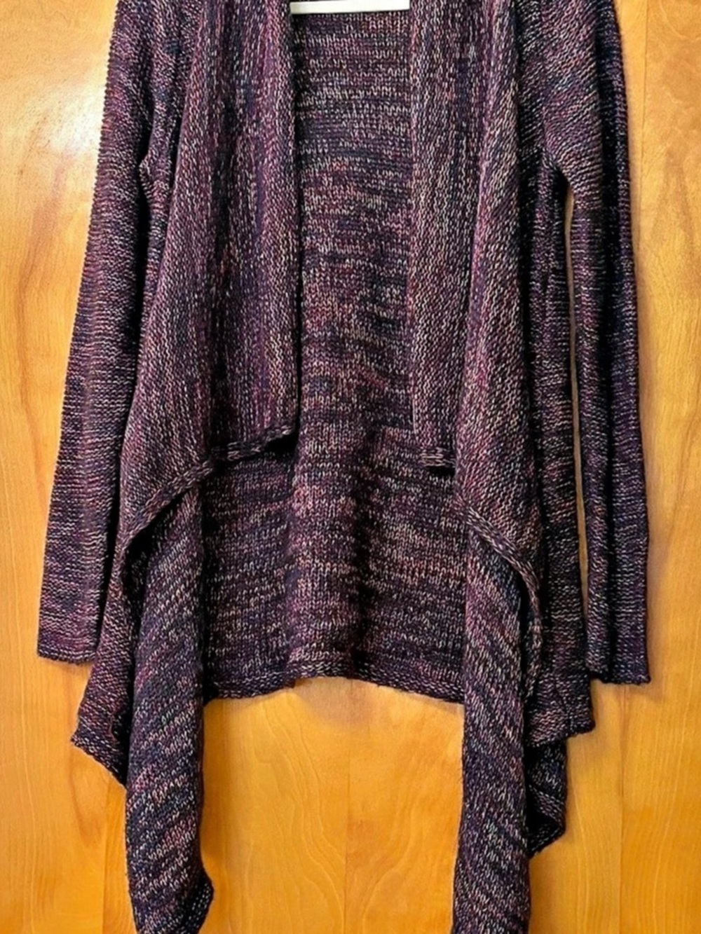 TORRID Space-Dye Drape Front Waterfall Cardigan Purple & Pink Size 0
